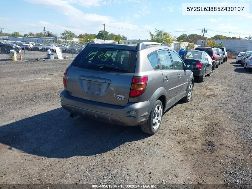 2005 Pontiac Vibe VIN: 5Y2SL63885Z430107 Lot: 40561984