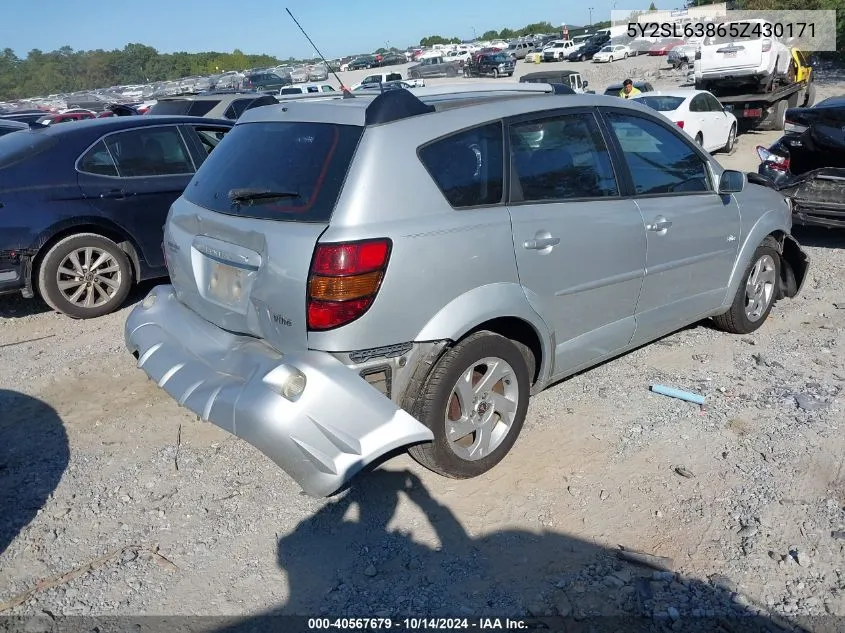 2005 Pontiac Vibe VIN: 5Y2SL63865Z430171 Lot: 40567679