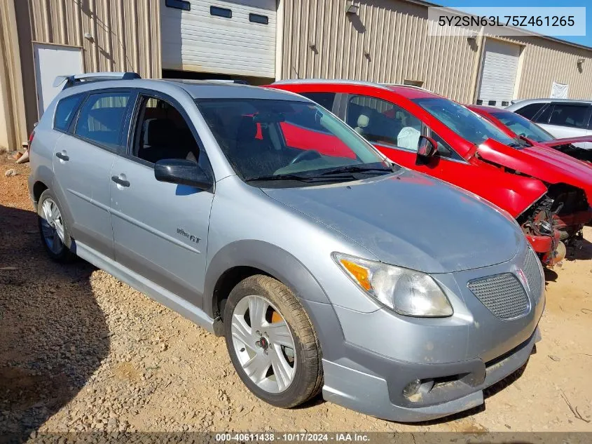 2005 Pontiac Vibe Gt VIN: 5Y2SN63L75Z461265 Lot: 40611438