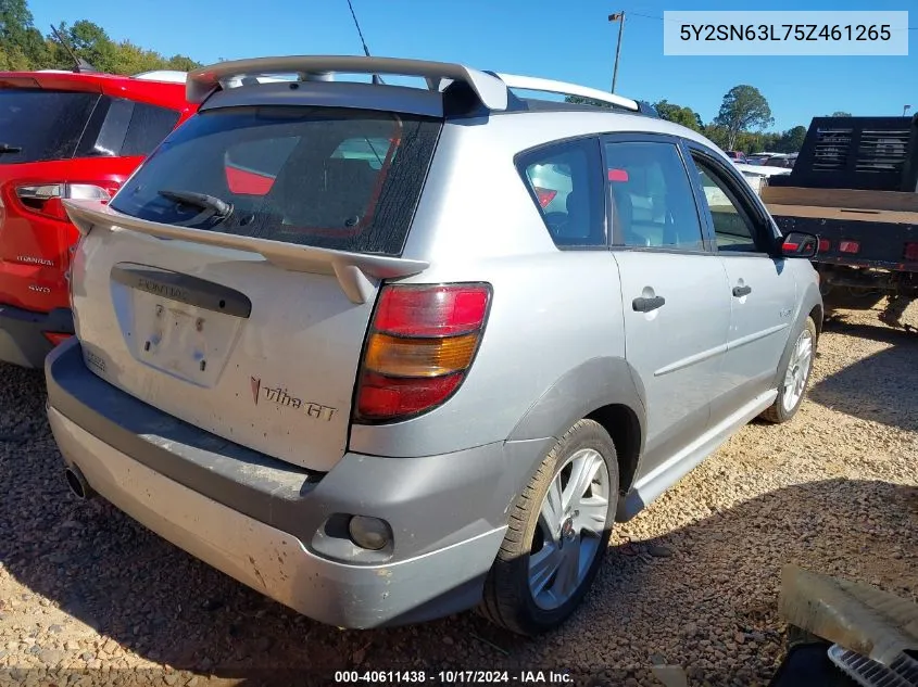 2005 Pontiac Vibe Gt VIN: 5Y2SN63L75Z461265 Lot: 40611438