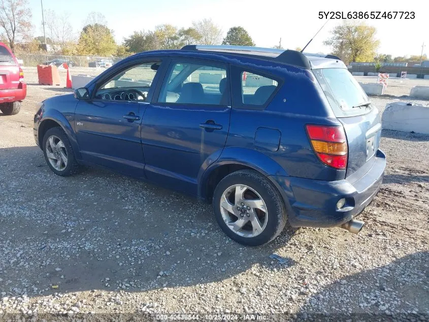 2005 Pontiac Vibe VIN: 5Y2SL63865Z467723 Lot: 40638544