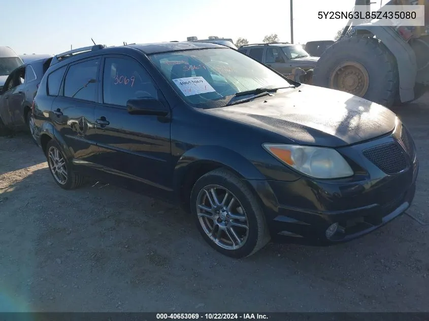 2005 Pontiac Vibe Gt VIN: 5Y2SN63L85Z435080 Lot: 40653069