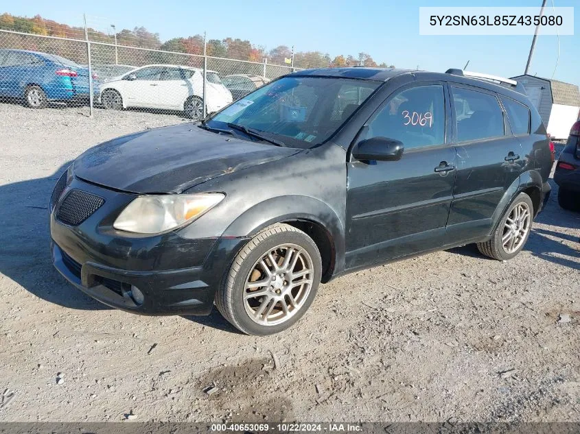 2005 Pontiac Vibe Gt VIN: 5Y2SN63L85Z435080 Lot: 40653069