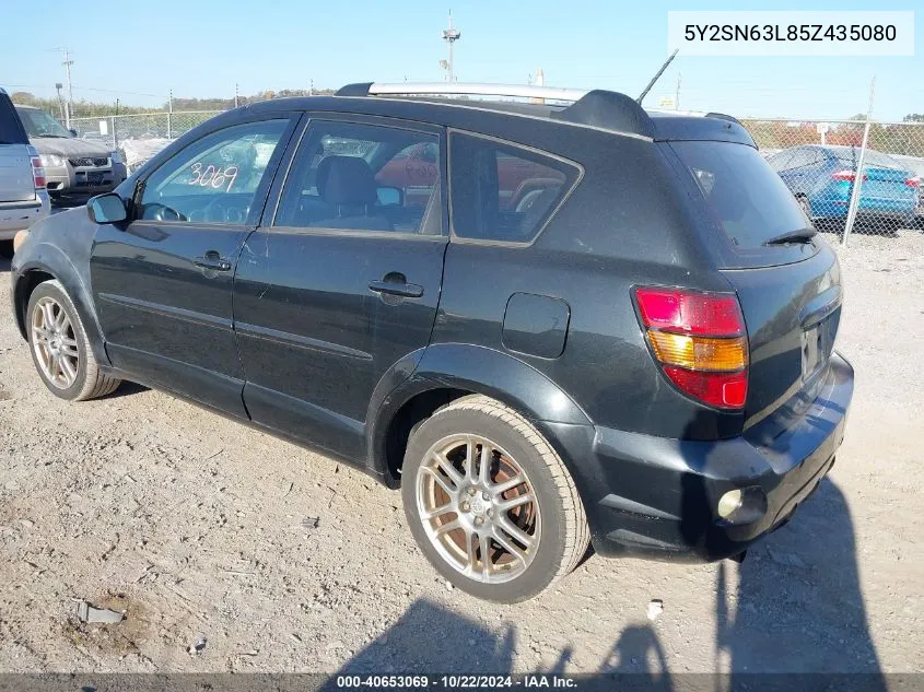 2005 Pontiac Vibe Gt VIN: 5Y2SN63L85Z435080 Lot: 40653069