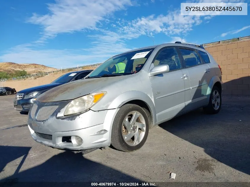 2005 Pontiac Vibe VIN: 5Y2SL63805Z445670 Lot: 40679974