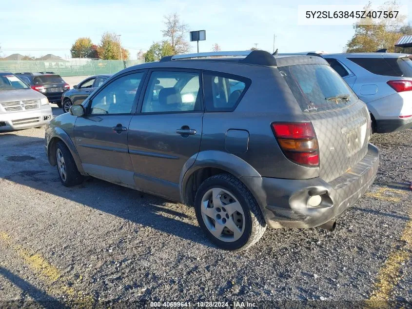 2005 Pontiac Vibe VIN: 5Y2SL63845Z407567 Lot: 40699641