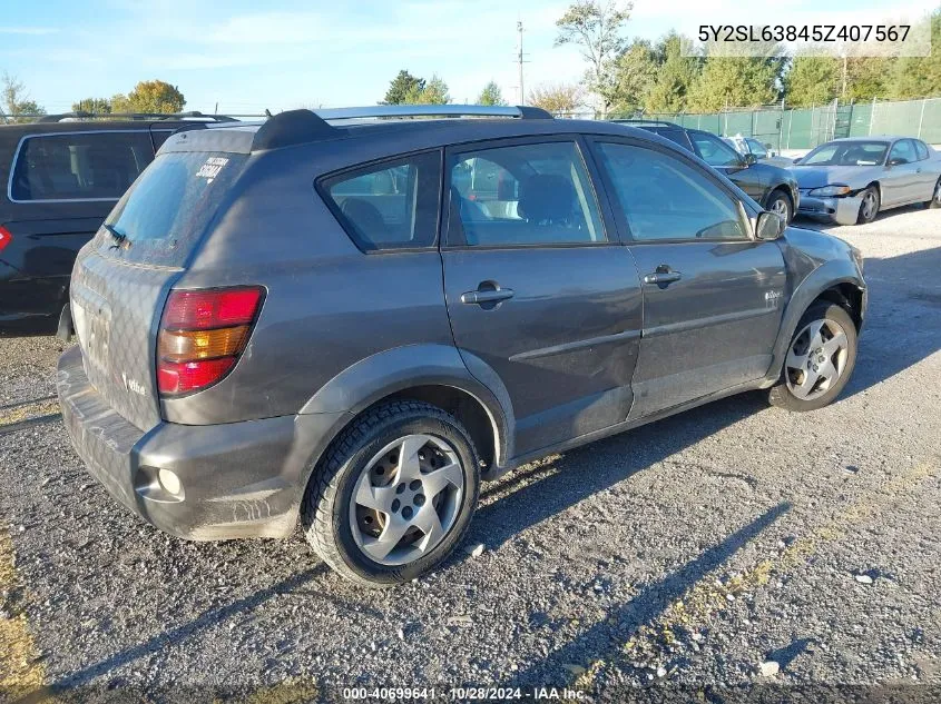 2005 Pontiac Vibe VIN: 5Y2SL63845Z407567 Lot: 40699641