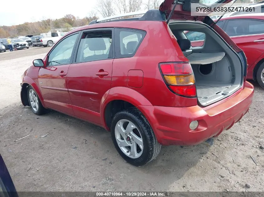 2005 Pontiac Vibe VIN: 5Y2SL63835Z471261 Lot: 40710964