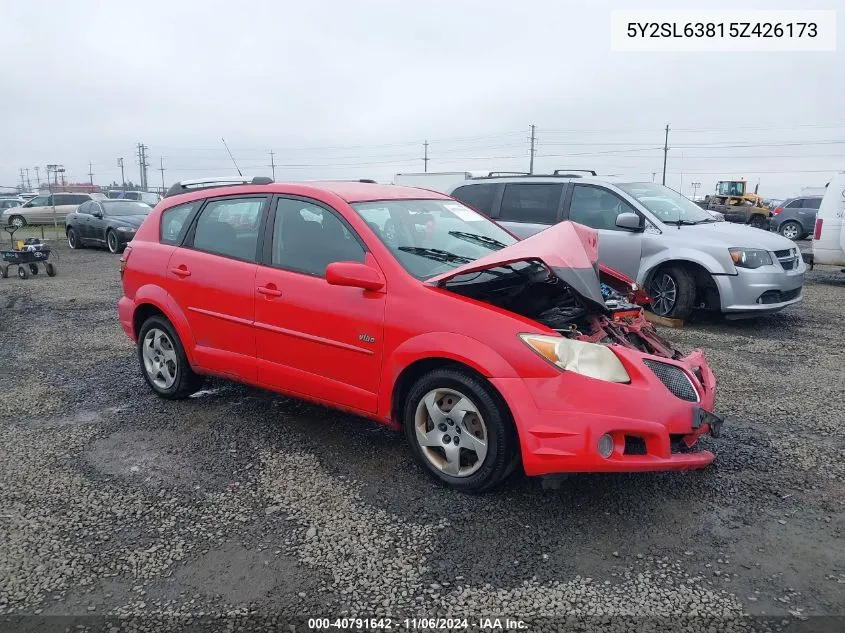 2005 Pontiac Vibe VIN: 5Y2SL63815Z426173 Lot: 40791642