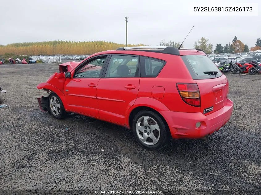 2005 Pontiac Vibe VIN: 5Y2SL63815Z426173 Lot: 40791642