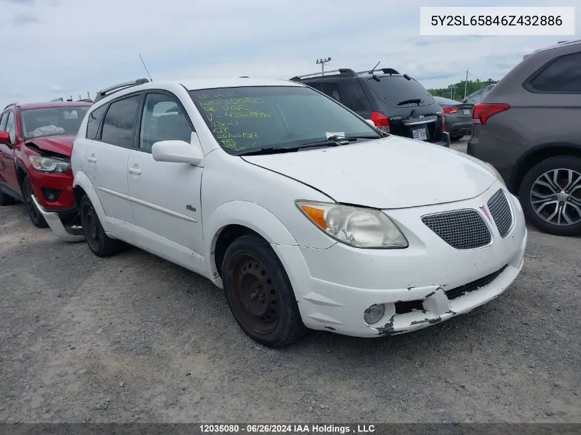 2006 Pontiac Vibe VIN: 5Y2SL65846Z432886 Lot: 12035080