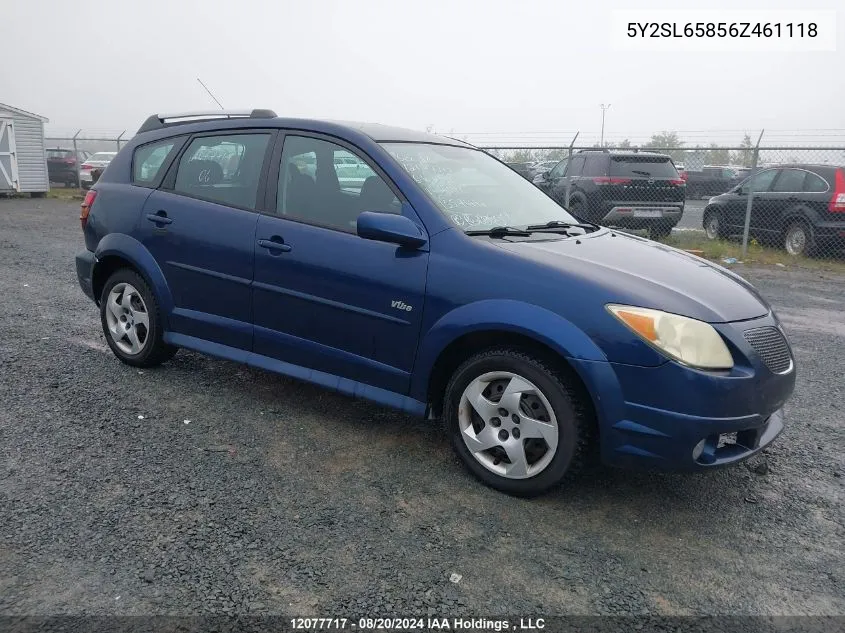 2006 Pontiac Vibe VIN: 5Y2SL65856Z461118 Lot: 12077717