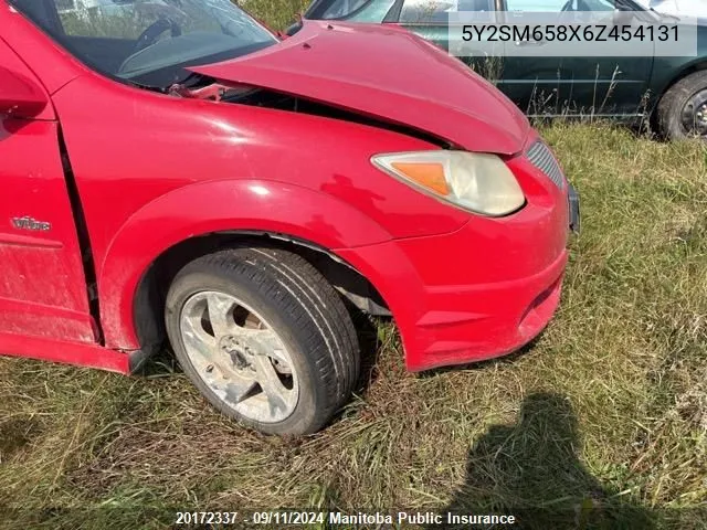 2006 Pontiac Vibe VIN: 5Y2SM658X6Z454131 Lot: 20172337