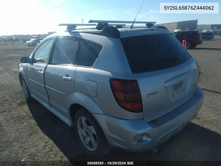 2006 Pontiac Vibe VIN: 5Y2SL65876Z444062 Lot: 30048592