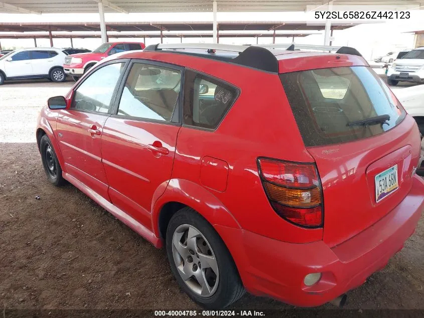 5Y2SL65826Z442123 2006 Pontiac Vibe