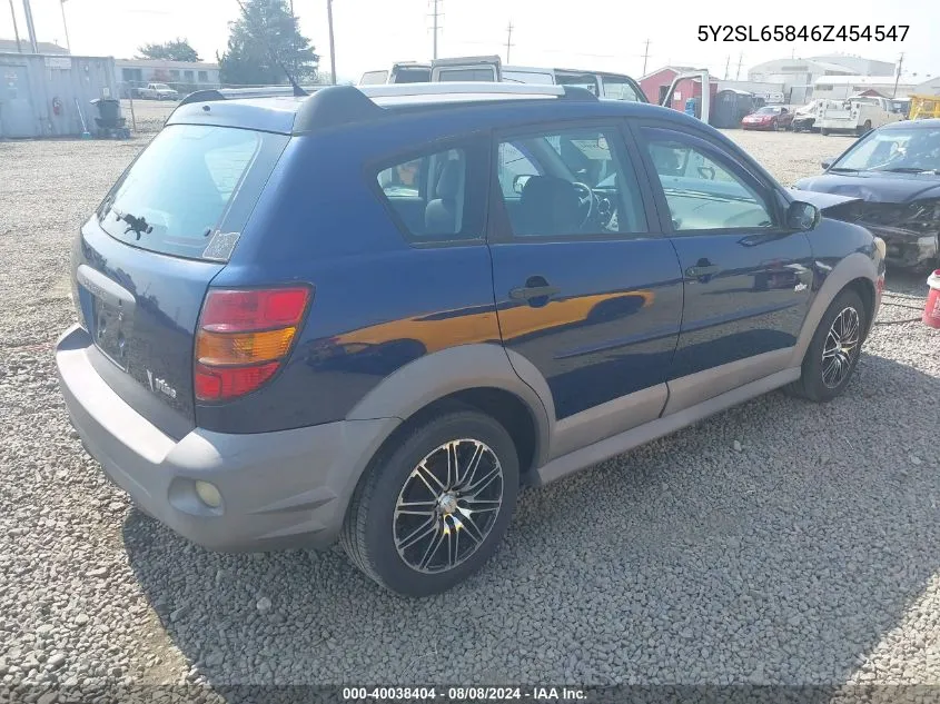 2006 Pontiac Vibe VIN: 5Y2SL65846Z454547 Lot: 40038404