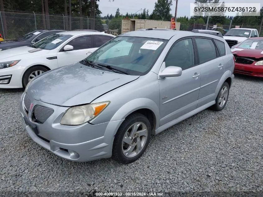 5Y2SM65876Z436122 2006 Pontiac Vibe