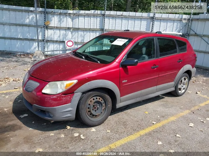 2006 Pontiac Vibe VIN: 5Y2SL65856Z438258 Lot: 40200149