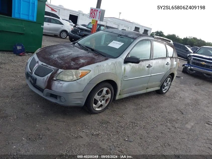 2006 Pontiac Vibe VIN: 5Y2SL65806Z409198 Lot: 40255349