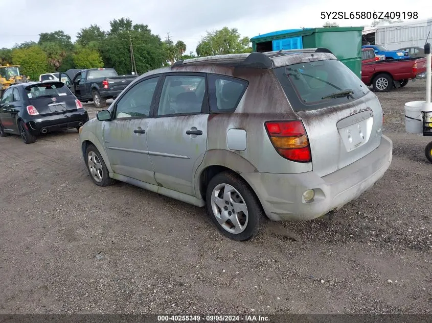 2006 Pontiac Vibe VIN: 5Y2SL65806Z409198 Lot: 40255349