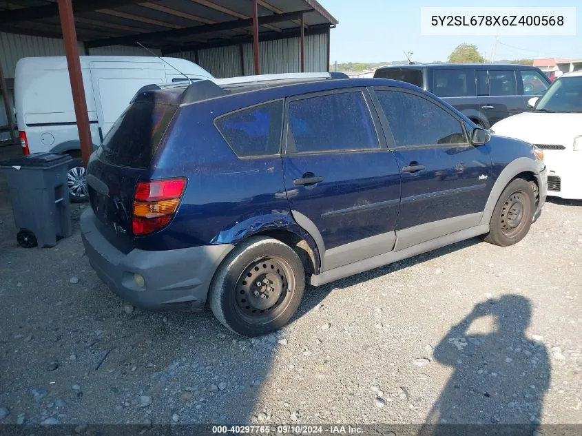 5Y2SL678X6Z400568 2006 Pontiac Vibe