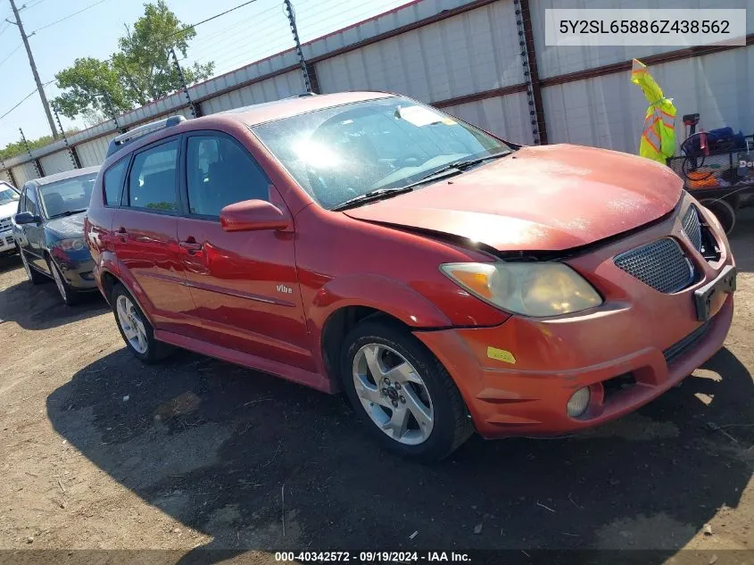 2006 Pontiac Vibe VIN: 5Y2SL65886Z438562 Lot: 40342572