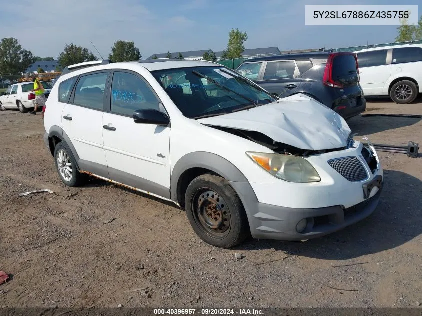 2006 Pontiac Vibe VIN: 5Y2SL67886Z435755 Lot: 40396957