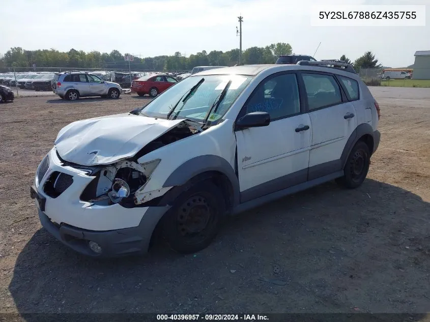 2006 Pontiac Vibe VIN: 5Y2SL67886Z435755 Lot: 40396957