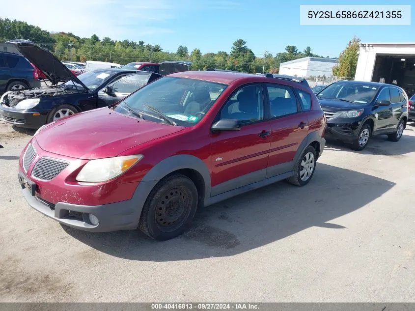 2006 Pontiac Vibe VIN: 5Y2SL65866Z421355 Lot: 40416813