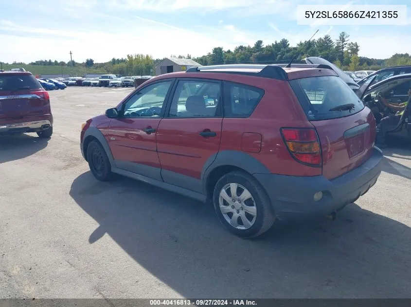 2006 Pontiac Vibe VIN: 5Y2SL65866Z421355 Lot: 40416813