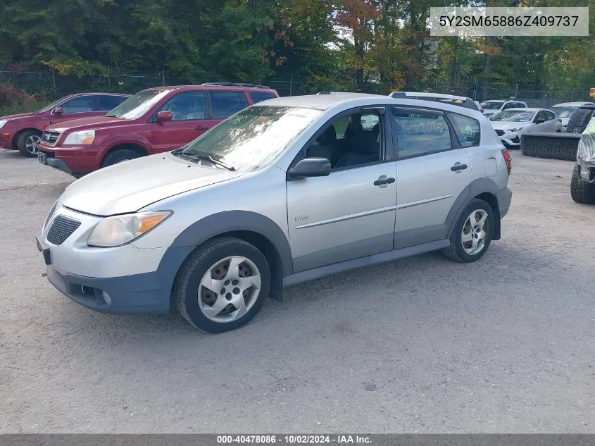 2006 Pontiac Vibe VIN: 5Y2SM65886Z409737 Lot: 40478086