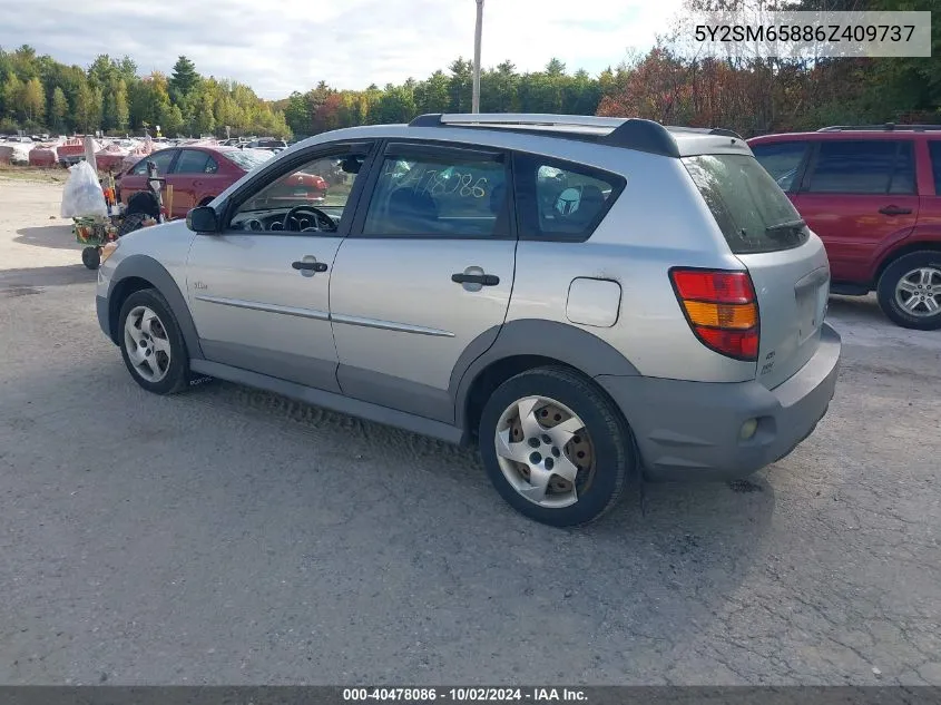 2006 Pontiac Vibe VIN: 5Y2SM65886Z409737 Lot: 40478086