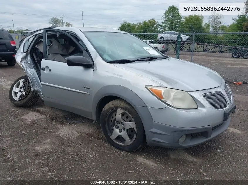 2006 Pontiac Vibe VIN: 5Y2SL65836Z442776 Lot: 40481302