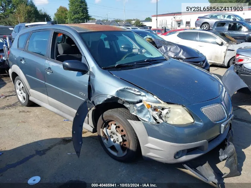 2006 Pontiac Vibe VIN: 5Y2SL65856Z411903 Lot: 40485941