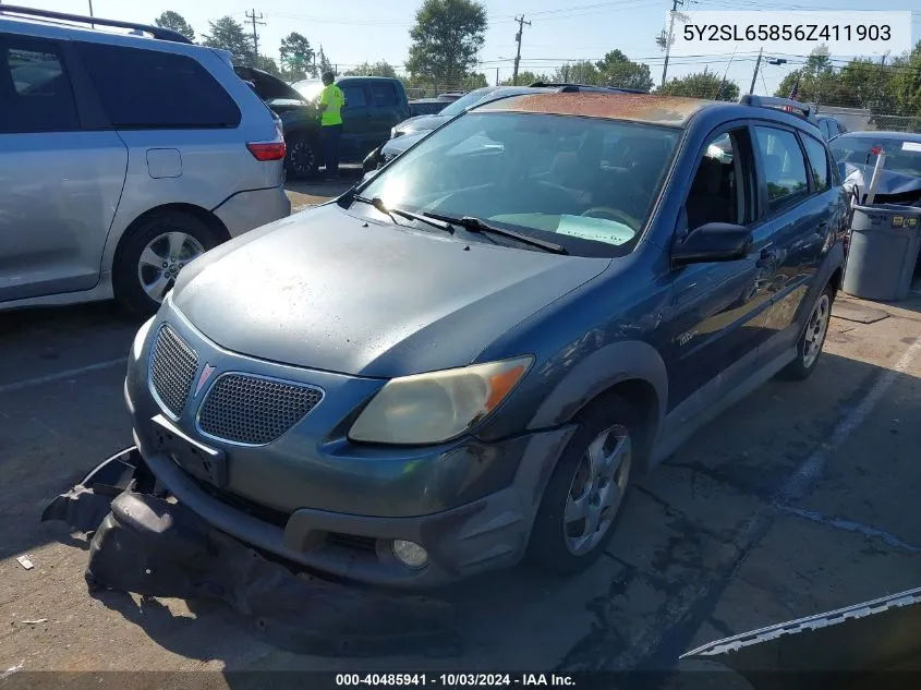 2006 Pontiac Vibe VIN: 5Y2SL65856Z411903 Lot: 40485941