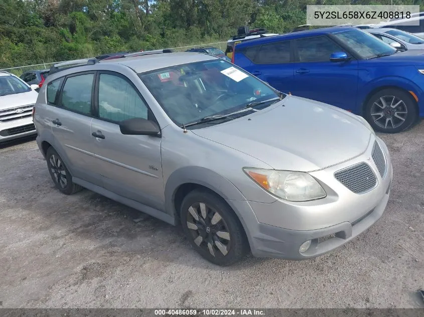 2006 Pontiac Vibe VIN: 5Y2SL658X6Z408818 Lot: 40486059