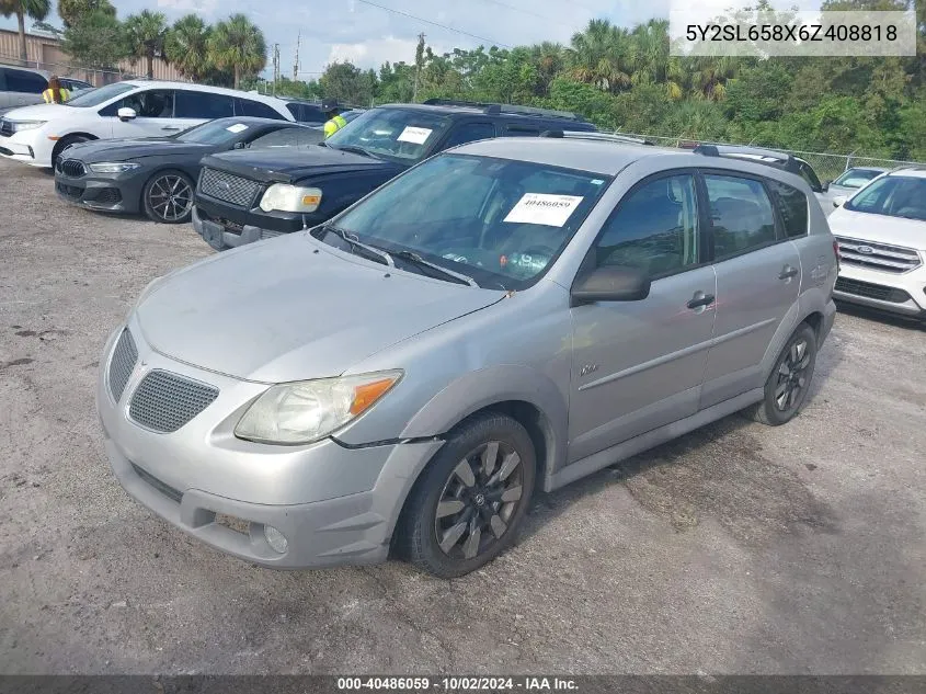 2006 Pontiac Vibe VIN: 5Y2SL658X6Z408818 Lot: 40486059