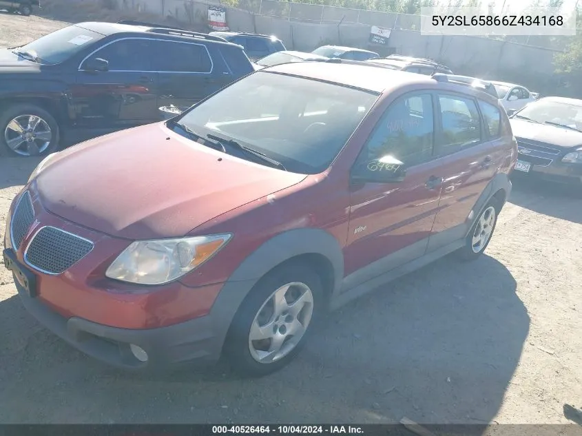 2006 Pontiac Vibe VIN: 5Y2SL65866Z434168 Lot: 40526464