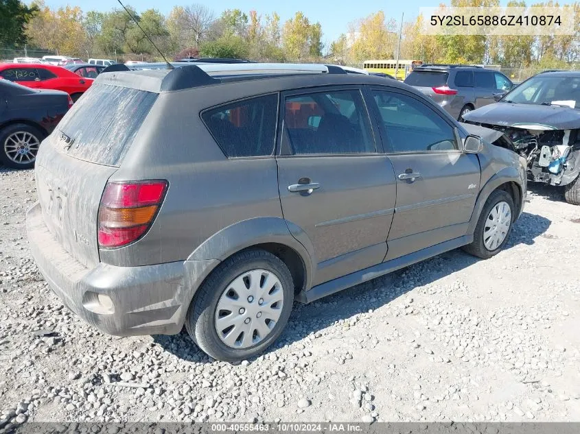 2006 Pontiac Vibe VIN: 5Y2SL65886Z410874 Lot: 40555463