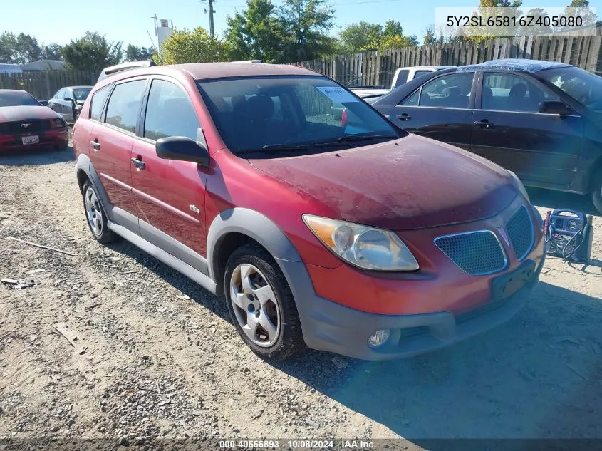 2006 Pontiac Vibe VIN: 5Y2SL65816Z405080 Lot: 40555893