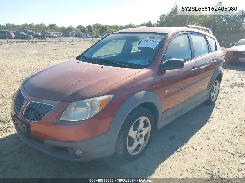 2006 Pontiac Vibe VIN: 5Y2SL65816Z405080 Lot: 40555893