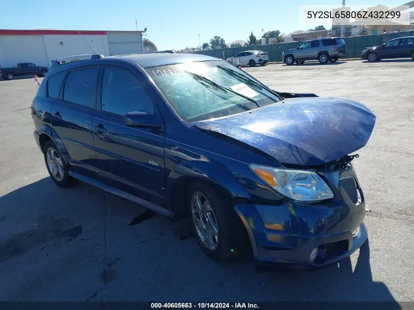 2006 Pontiac Vibe VIN: 5Y2SL65806Z432299 Lot: 40605663