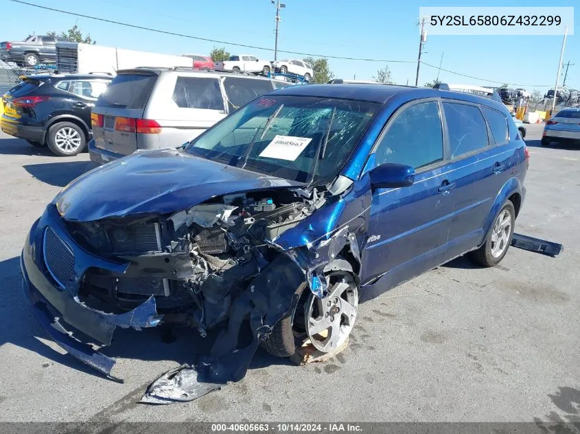 2006 Pontiac Vibe VIN: 5Y2SL65806Z432299 Lot: 40605663