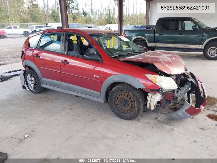 2006 Pontiac Vibe VIN: 5Y2SL65896Z421091 Lot: 40632877