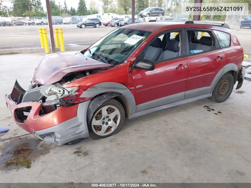 2006 Pontiac Vibe VIN: 5Y2SL65896Z421091 Lot: 40632877