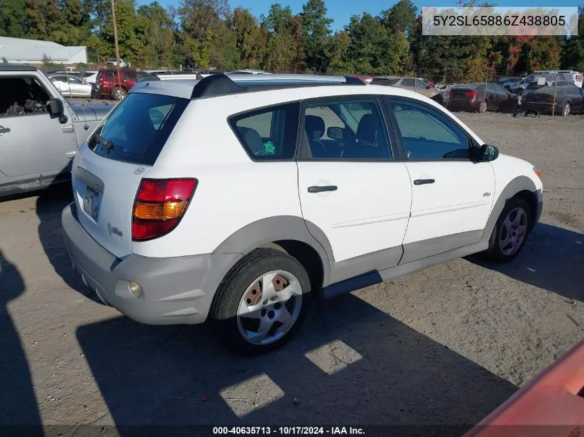 2006 Pontiac Vibe VIN: 5Y2SL65886Z438805 Lot: 40635713