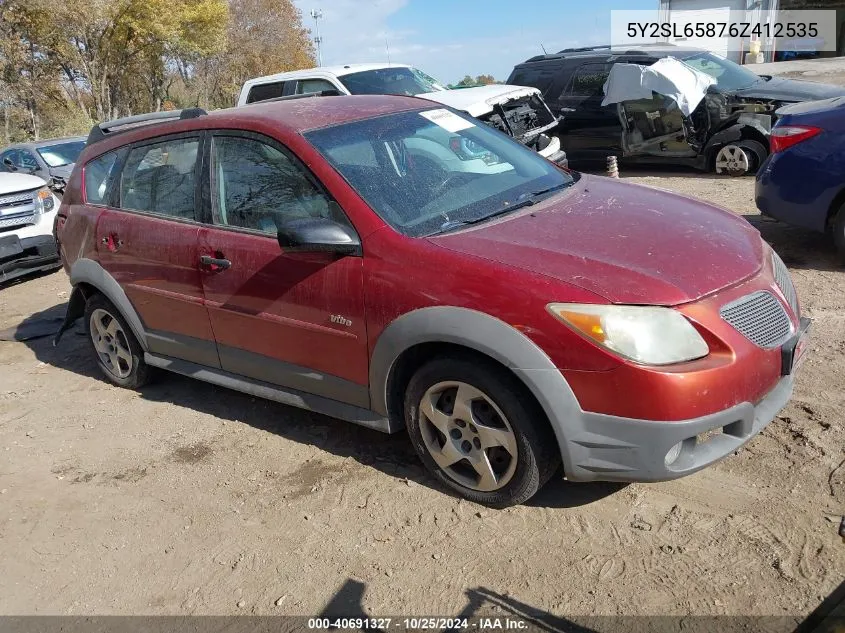 2006 Pontiac Vibe VIN: 5Y2SL65876Z412535 Lot: 40691327