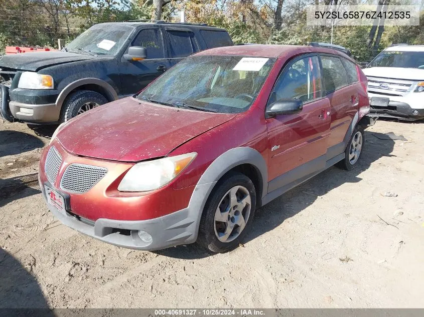 2006 Pontiac Vibe VIN: 5Y2SL65876Z412535 Lot: 40691327