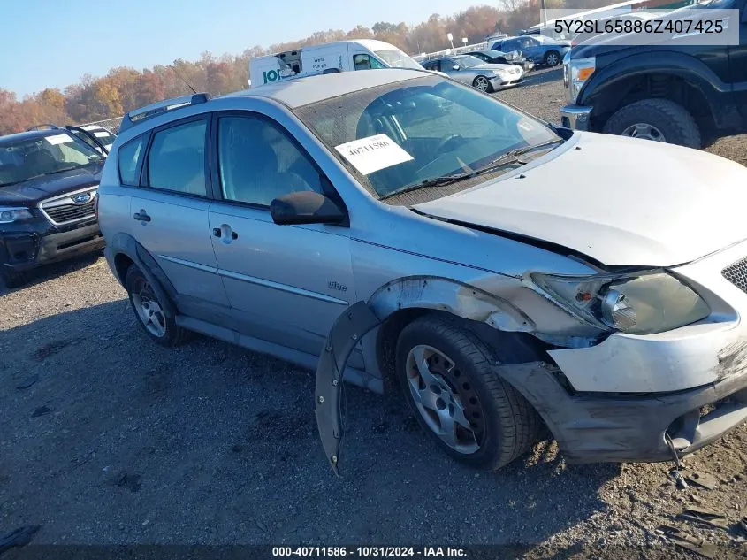 5Y2SL65886Z407425 2006 Pontiac Vibe