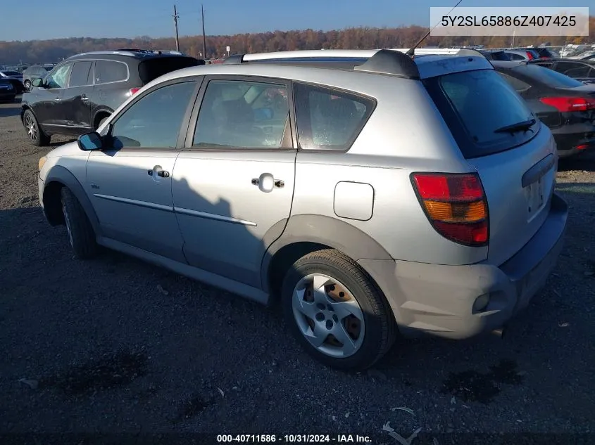 5Y2SL65886Z407425 2006 Pontiac Vibe